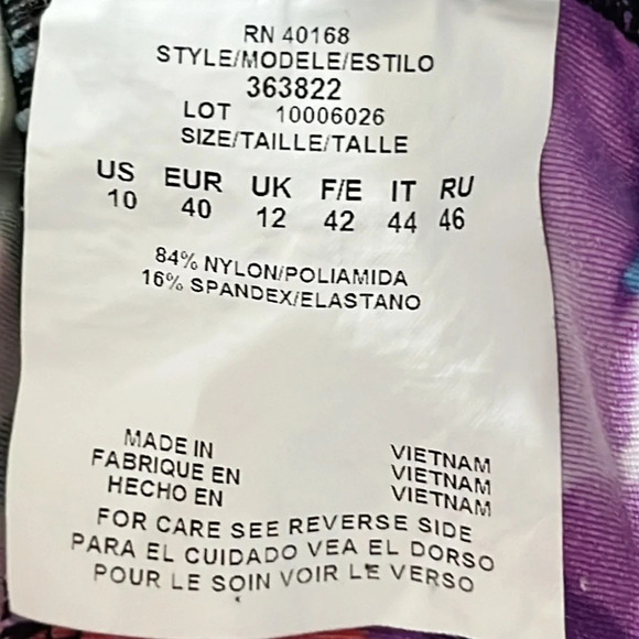 Miraclesuit Watercolor Floral Tankini Top - Size 10 - Picture 5 of 7